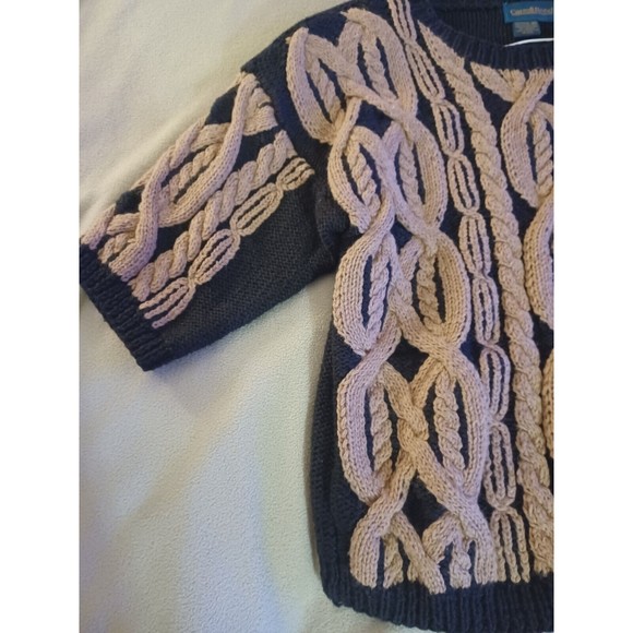 Carroll Reed Women Cotton Blend Cable Knit Pullover Long Sleeve Sweater Sz M - Picture 4 of 9
